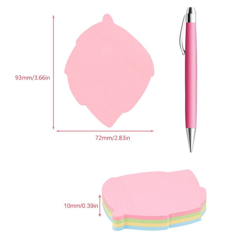 GTHER 4PCS Leaf Shaped Sticky Notes, Colored Sticky Notes Leaves Pink Blue Green Yellow Cute Fun Cool Self-Adhesive Note for Kids School Classroom Office College (Leaf) - Image 5